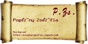 Pogány Zsófia névjegykártya