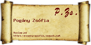 Pogány Zsófia névjegykártya